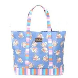 Matilda Jane We Made It Blue Floral Stripe Tote Bag Wipe Clean Shop Beach